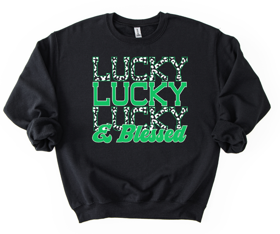 Stacked Leopard Lucky Outlines DTF transfer design