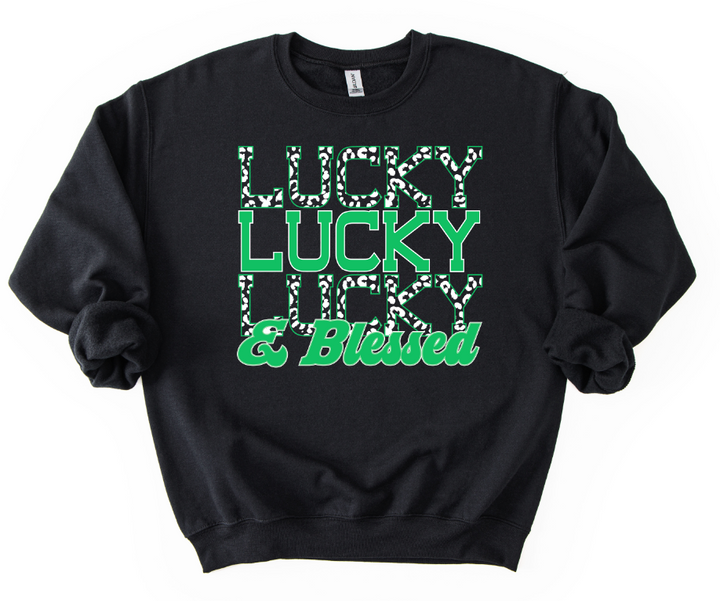 STACKED LEOPARD LUCKY GREEN WHITE GREEN OUTLINES