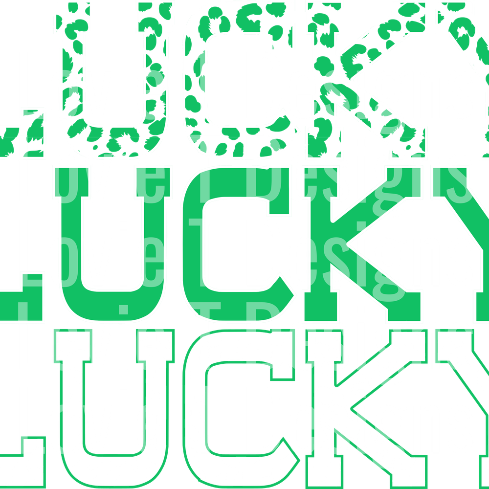 STACKED LUCKY LEOPARD ST PATRICKS DAY GREEN