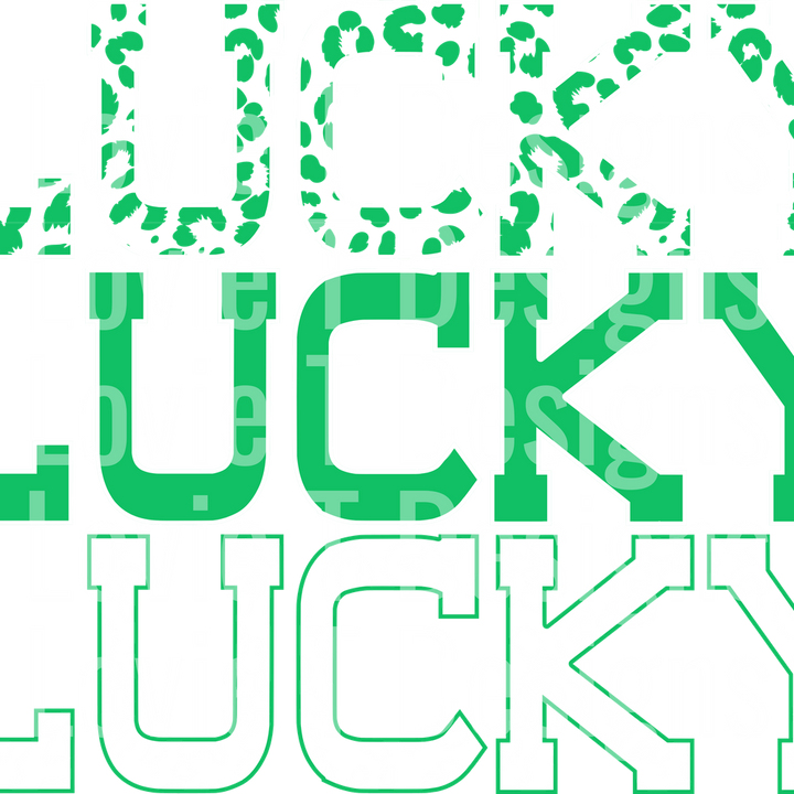 STACKED LUCKY LEOPARD ST PATRICKS DAY GREEN