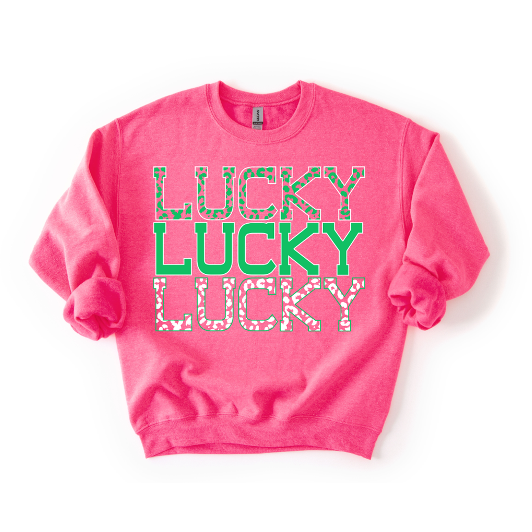 Stacked Lucky Leopard St Patricks Day Green – DTF Transfer