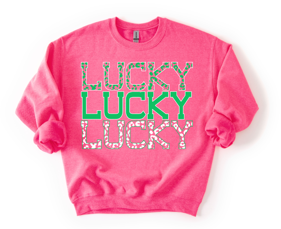 Stacked Lucky Leopard Green DTF transfer design