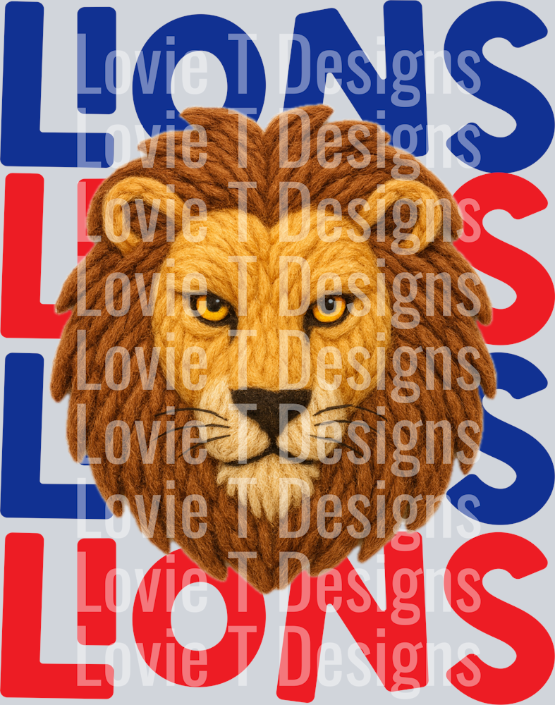 STACKED YARN LIONS ROYAL AND RED