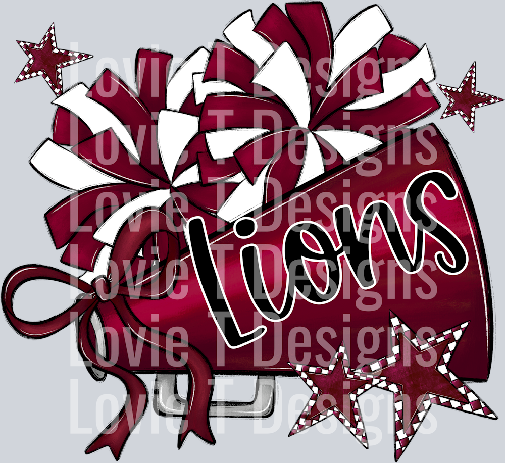 Stars Megaphone LIONS MAROON