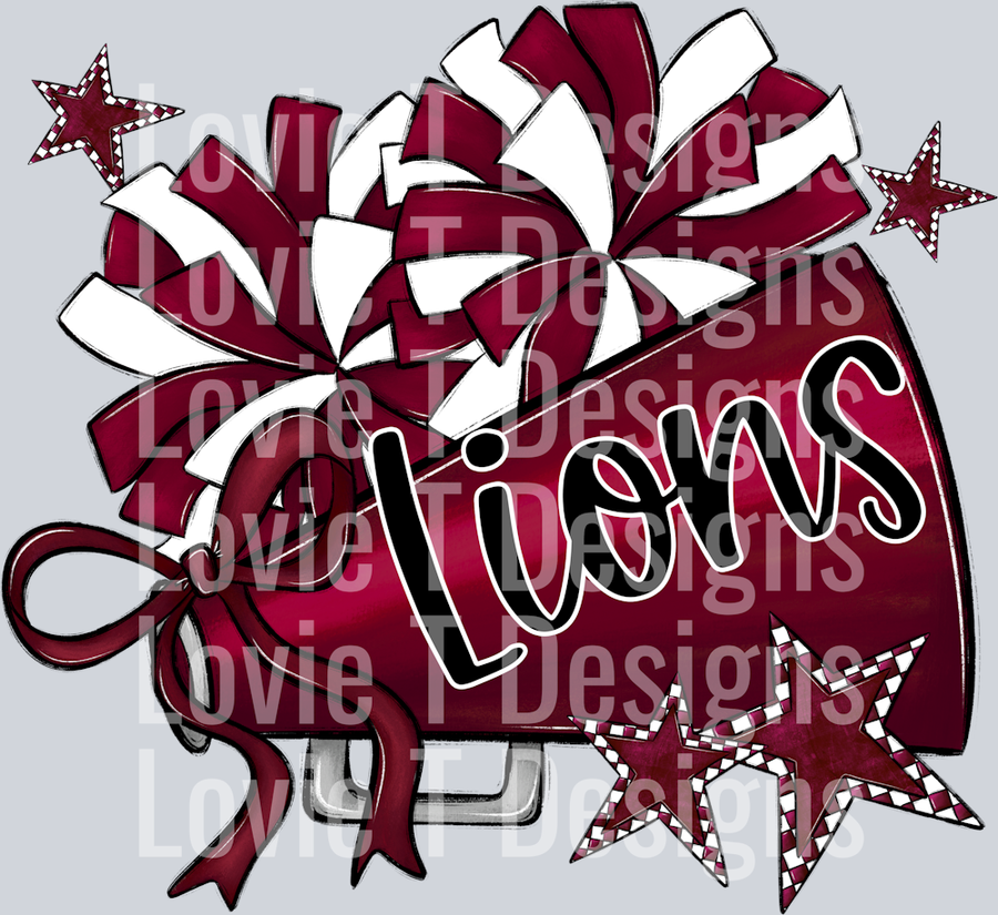 Stars Megaphone LIONS MAROON