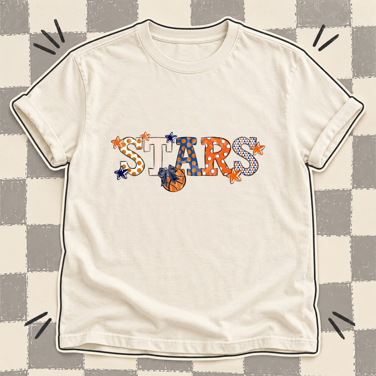 Mixed Doodle Basketball Mascots – Court Classic Stars design