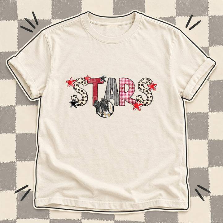 Stars Mixed Doodle Baseball Mascots – Stitched Ballpark DTF transfer mockup
