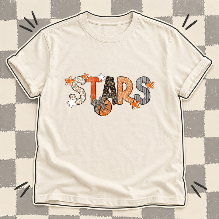 Stars Mixed Doodle Basketball Mascots – Orange and Brown DTF transfer mockup
