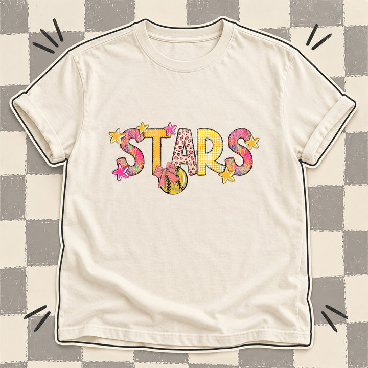 Stars Mixed Doodle Softball Mascots – Softball Brights DTF transfer mockup