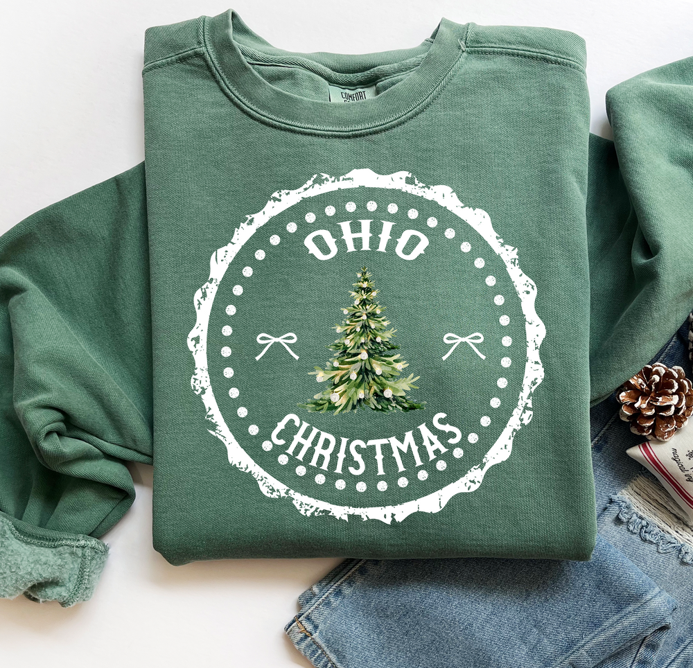 State Christmas Stamp Ohio DTF transfer design – image 1