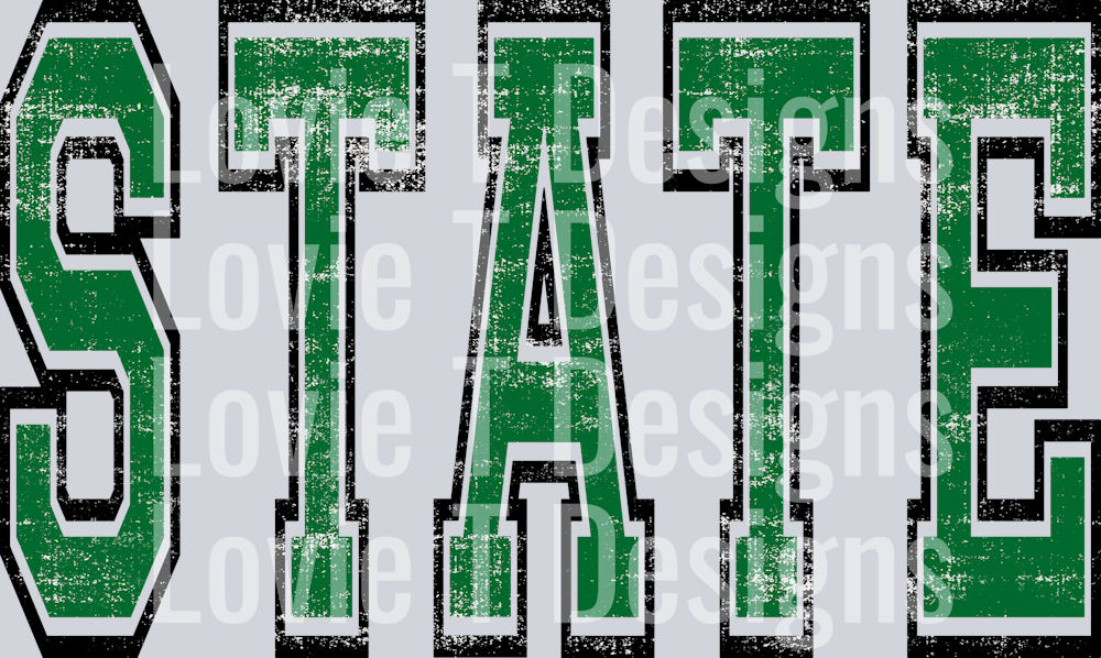STATE GREEN AND BLACK VARSITY OVERSIZED MASCOT