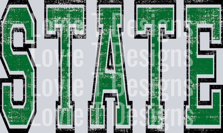 STATE GREEN AND BLACK VARSITY OVERSIZED MASCOT