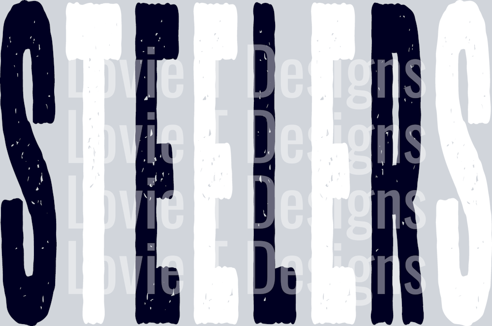 STEELERS NAVY AND WHITE OVERSIZED GRUNGE MASCOT