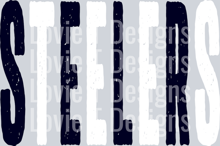 STEELERS NAVY AND WHITE OVERSIZED GRUNGE MASCOT