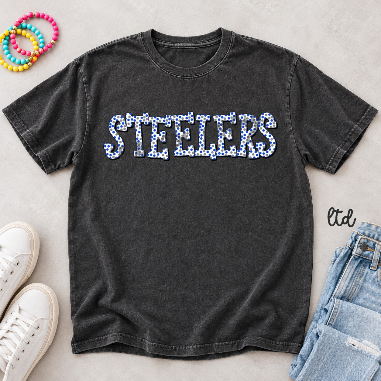 Polka Dot Mascots Steelers Blue Gray design
