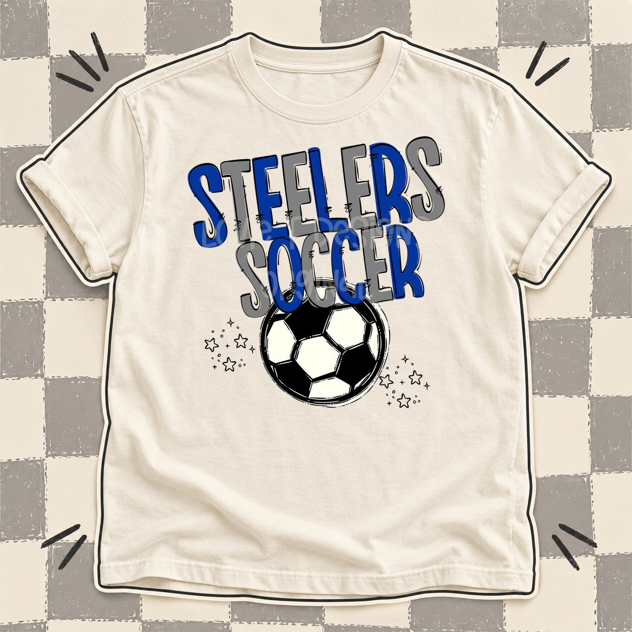 Team Go Soccer Mascots Steelers Royal Blue Gray design