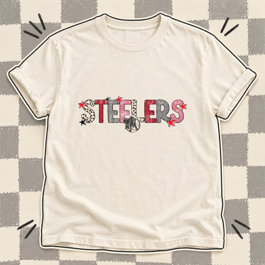 Steelers Mixed Doodle Baseball Mascots – Stitched Ballpark DTF transfer mockup