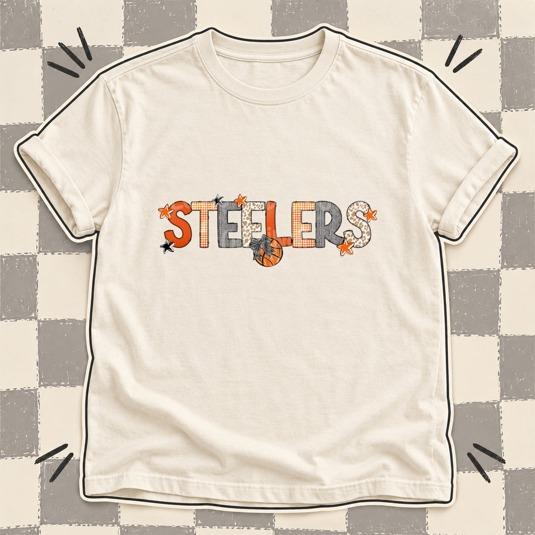 Steelers Mixed Doodle Basketball Mascots – Hoops Houndstooth DTF transfer mockup