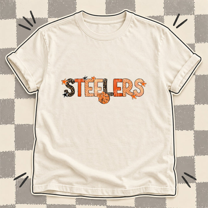 Steelers Mixed Doodle Basketball Mascots – Leopard Court DTF transfer mockup