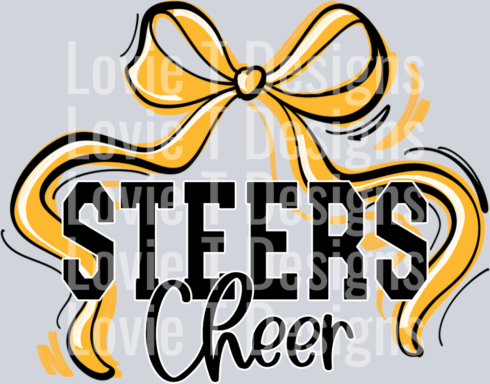 STEERS CHEER RIBBON GOLD AND WHITE
