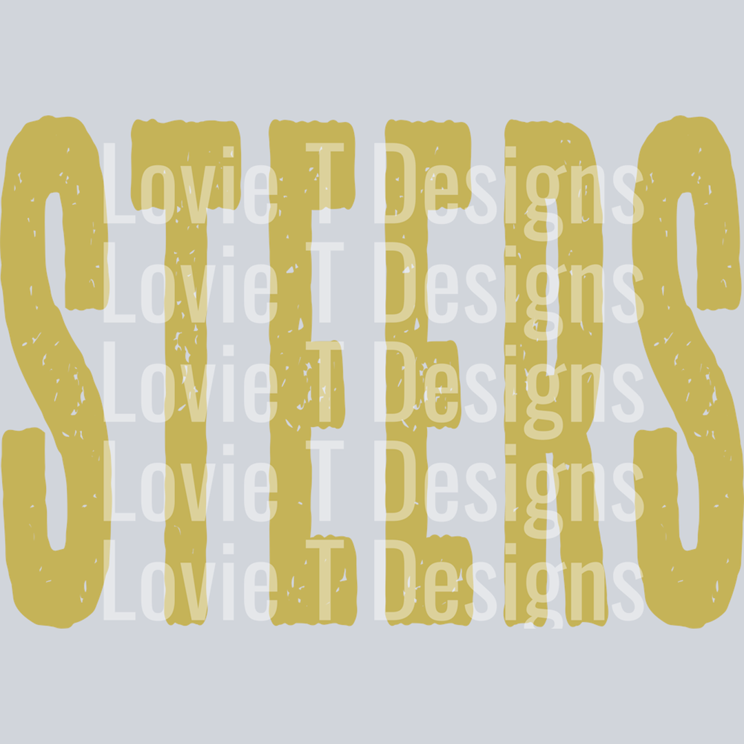 Steers Vegas Gold Overized Grunge Mascot – DTF Transfer