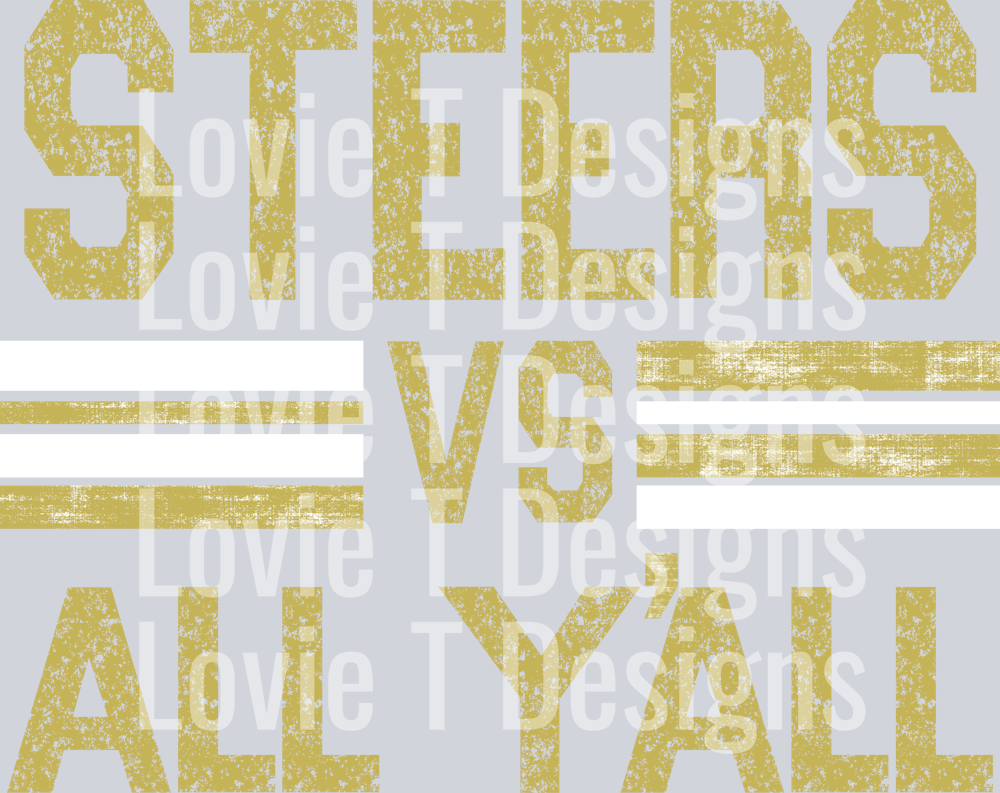 STEERS VS ALL YALL VEGAS GOLD AND WHITE