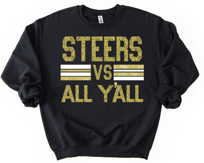 STEERS VS ALL YALL VEGAS GOLD AND WHITE