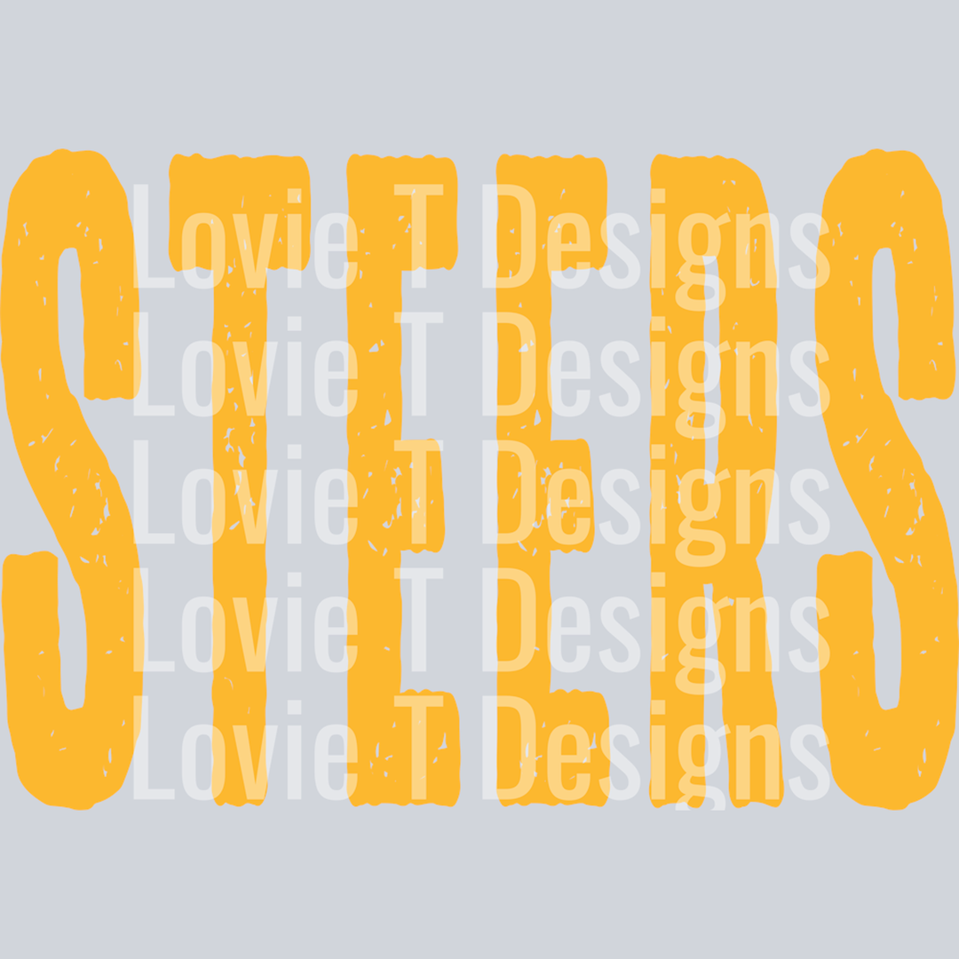 Steers Yellow Gold Overized Grunge Mascot – DTF Transfer