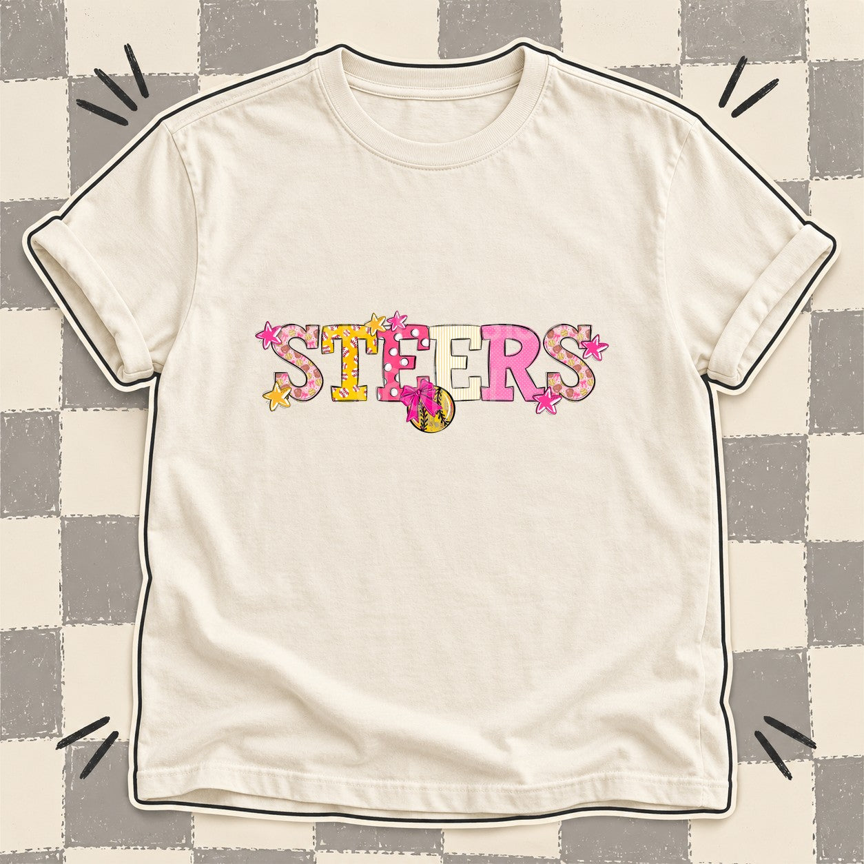 Mixed Doodle Softball Mascots – Sweet Softball Steers design
