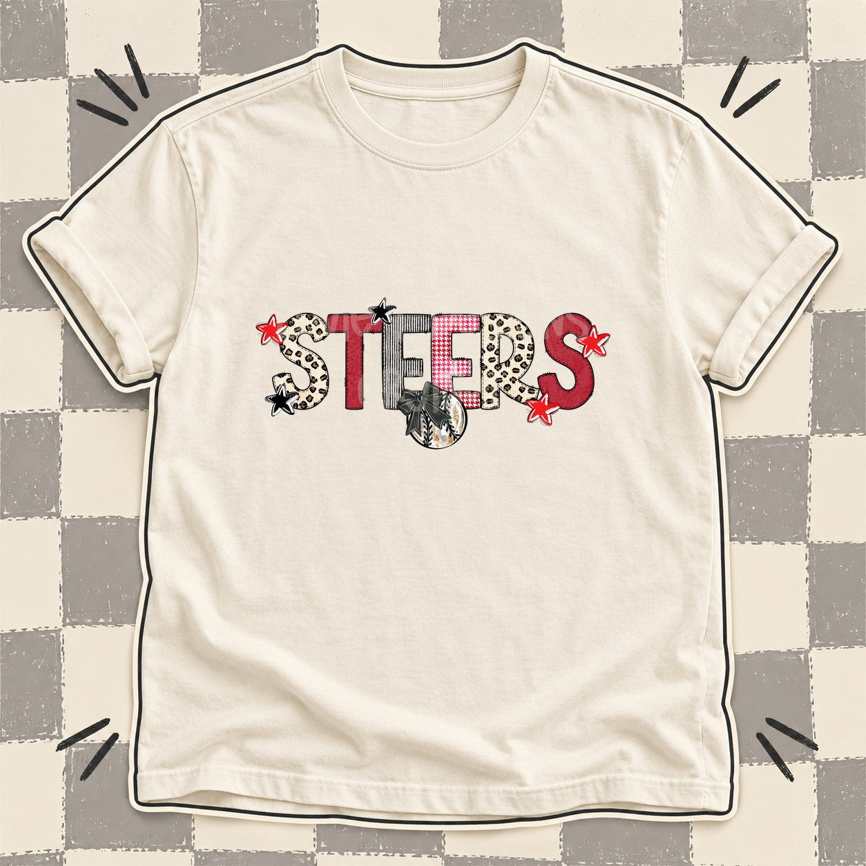 Mixed Doodle Baseball Mascots – Stitched Ballpark Steers design