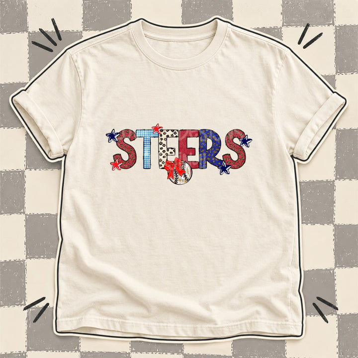 Steers Mixed Doodle Baseball Mascots – Leopard Red Navy DTF transfer mockup