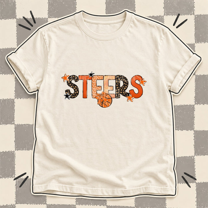 Steers Mixed Doodle Basketball Mascots – Leopard Court DTF transfer mockup