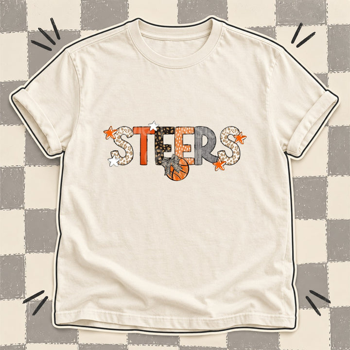 Steers Mixed Doodle Basketball Mascots – Orange and Brown DTF transfer mockup