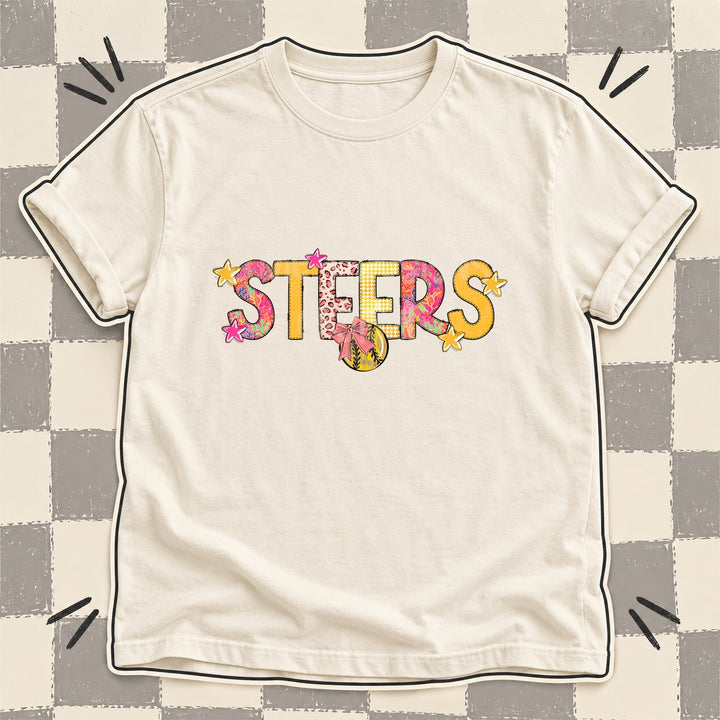 Steers Mixed Doodle Softball Mascots – Softball Brights DTF transfer mockup