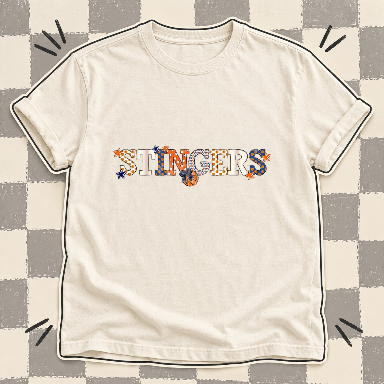 Mixed Doodle Basketball Mascots – Court Classic Stingers design