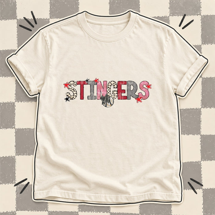 Stingers Mixed Doodle Baseball Mascots – Stitched Ballpark DTF transfer mockup