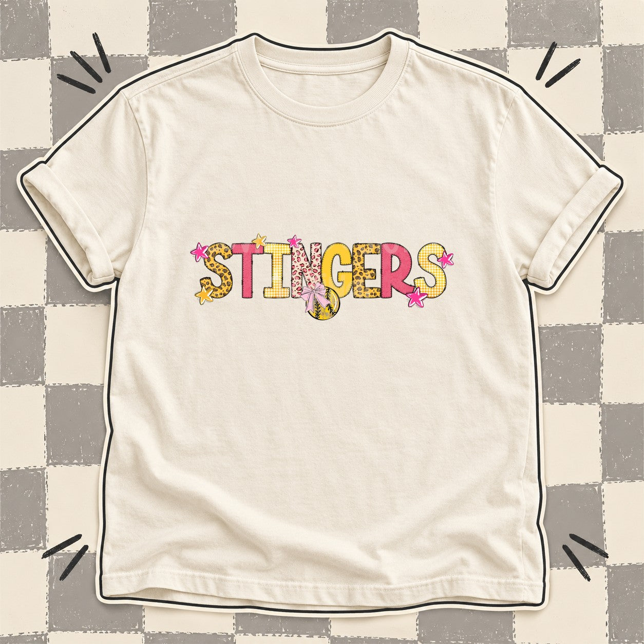 Mixed Doodle Softball Mascots – Sunshine Leopard Stingers design