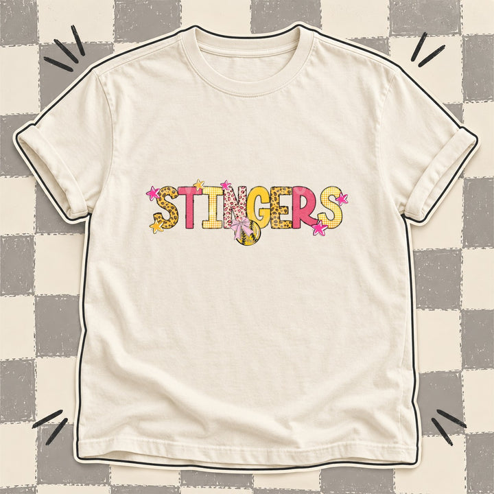 Stingers Mixed Doodle Softball Mascots – Sunshine Leopard DTF transfer mockup
