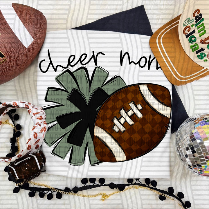 Cheer Mom DTF transfer in Sage & Black