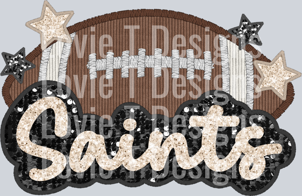 Saints Football Faux Applique