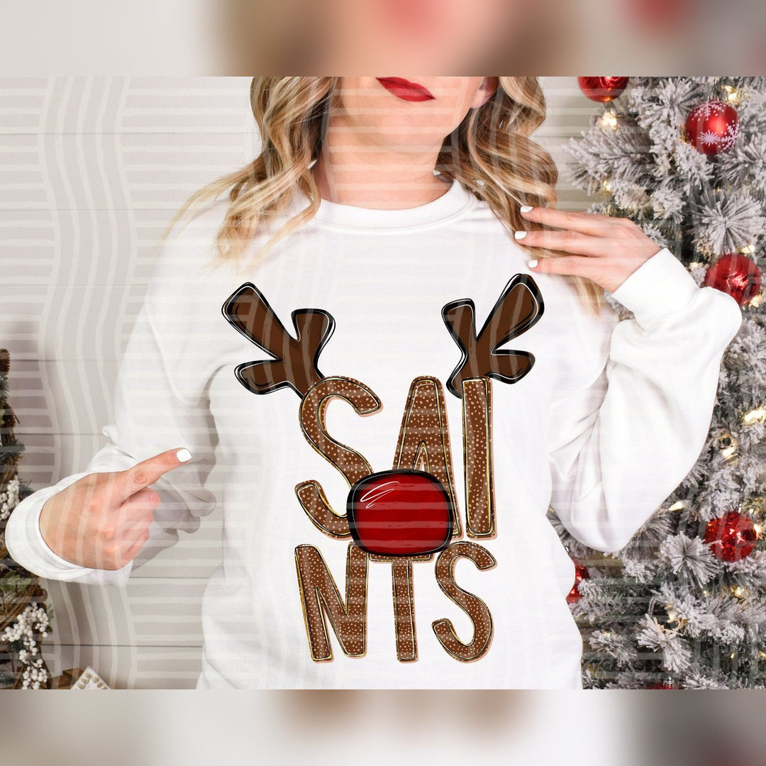 Saints Deer Antler Mascots DTF transfer