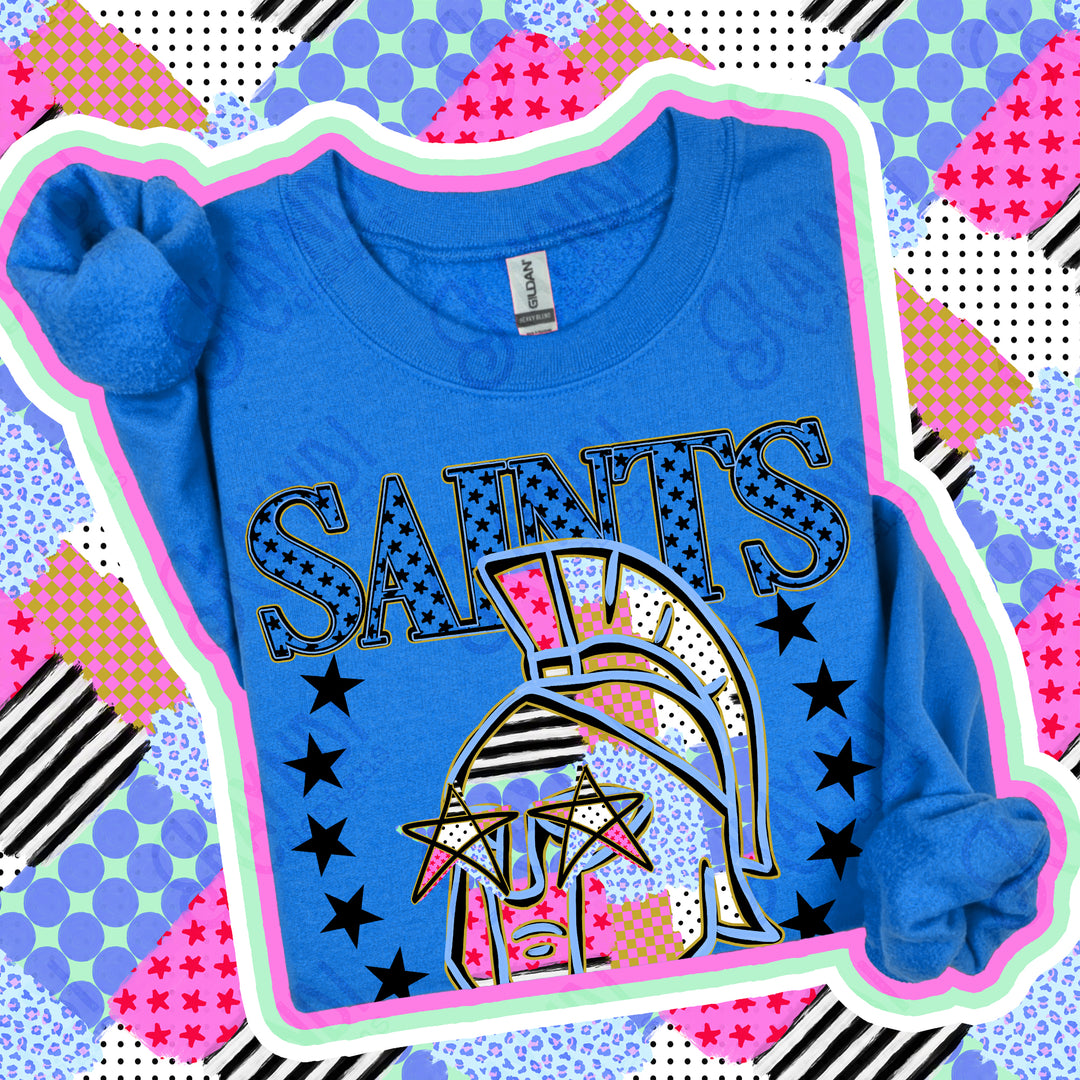 Saints Patchwork Varsity Stars mascot DTF transfer