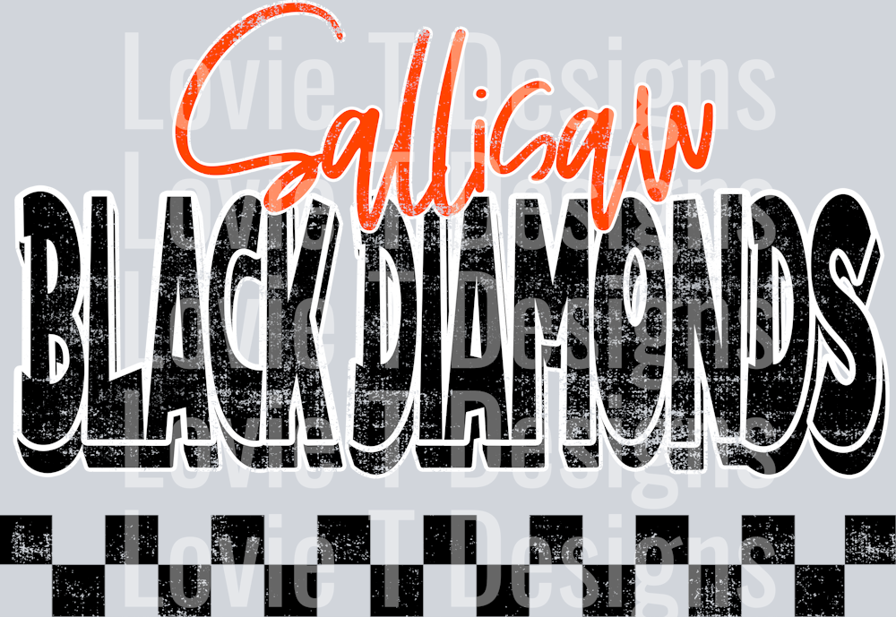Sallisaw Black Diamonds School Spirit Grunge Mascot