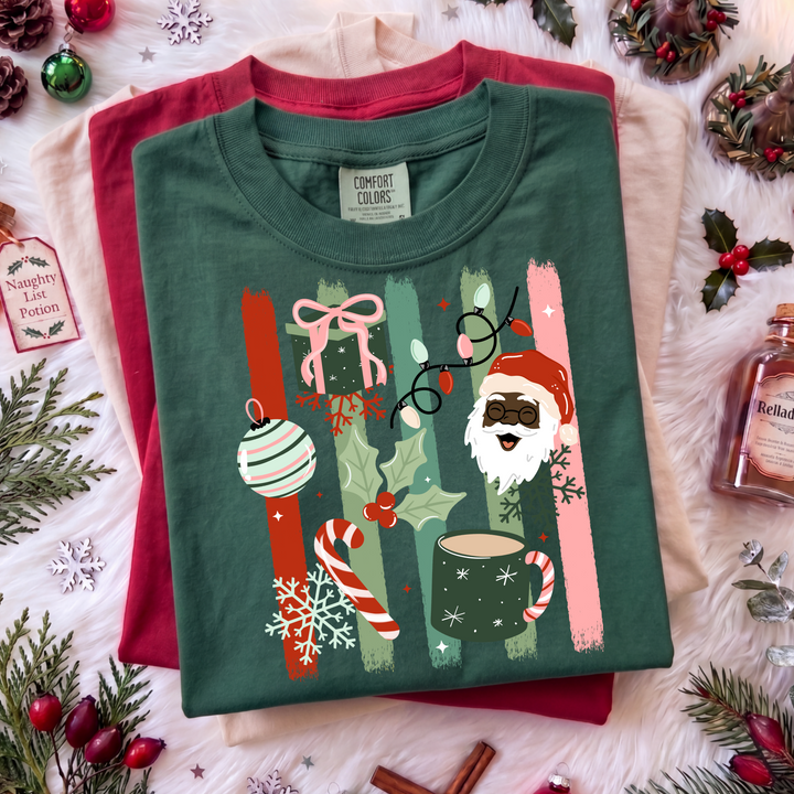 SANTA GIFTS DARK SKIN STRIPES mockup