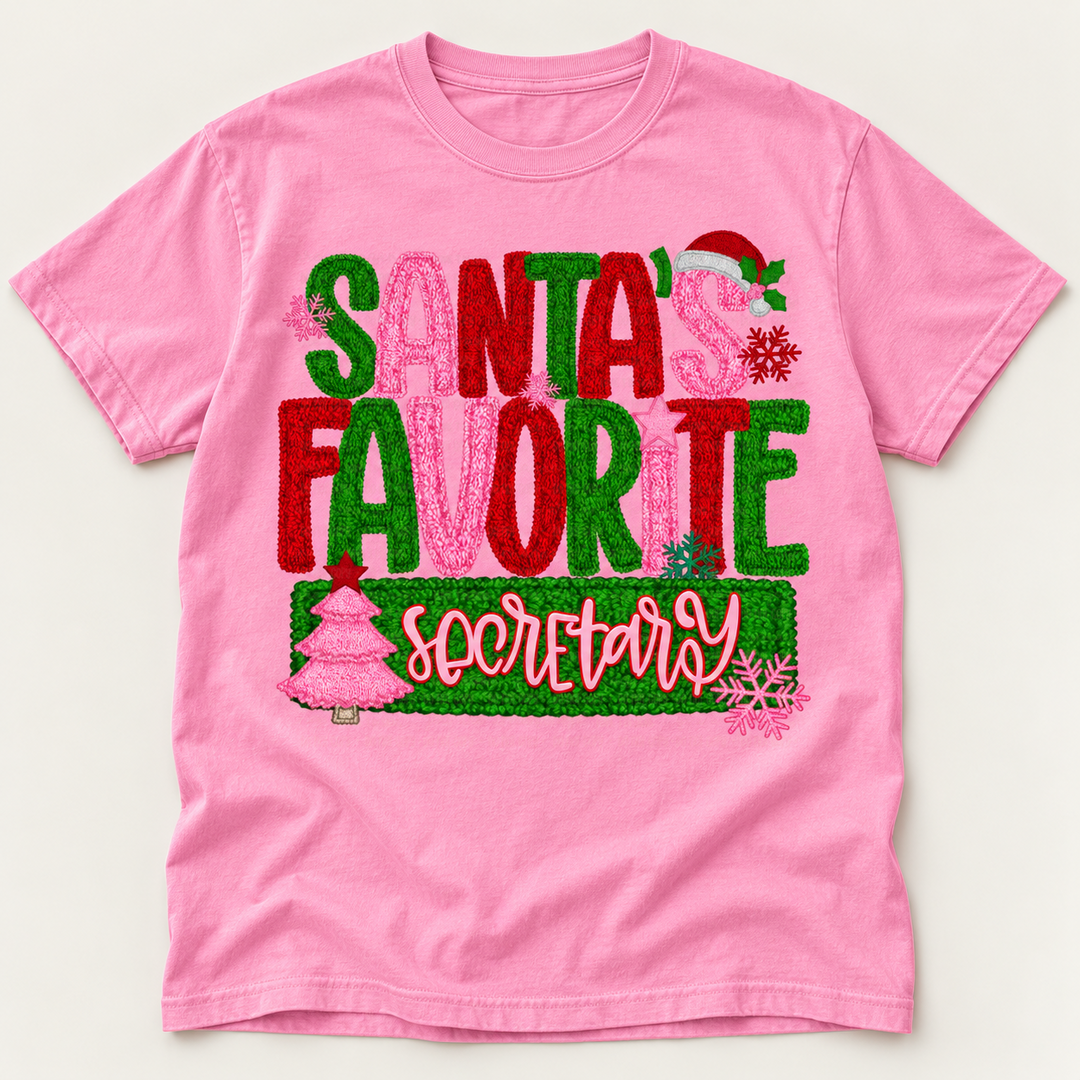 Santa's Favorite customizable DTF transfer mockup