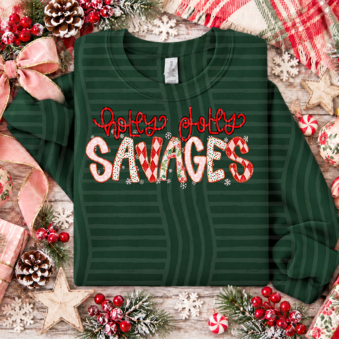 Savages Holly Jolly Confetti Mascots DTF transfer