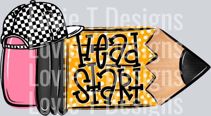 School Pencil Doodle Boy Headstart