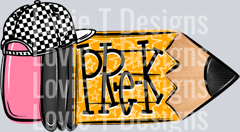 School Pencil Doodle Boy PreK