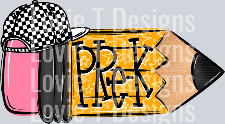 School Pencil Doodle Boy PreK