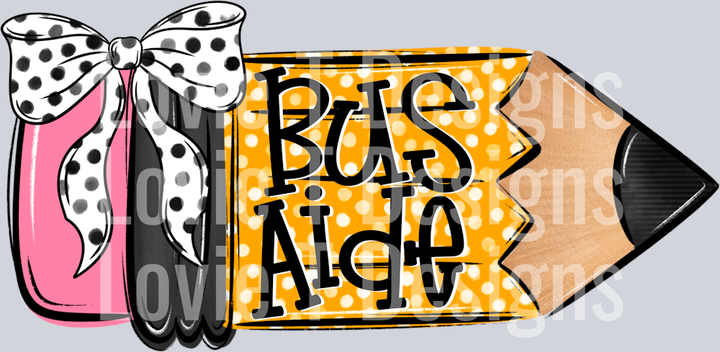 School Pencil Doodle Bus Aide